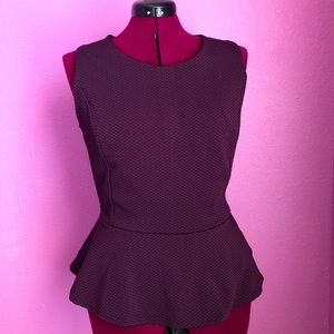 New York & Company stretch purple peplum top